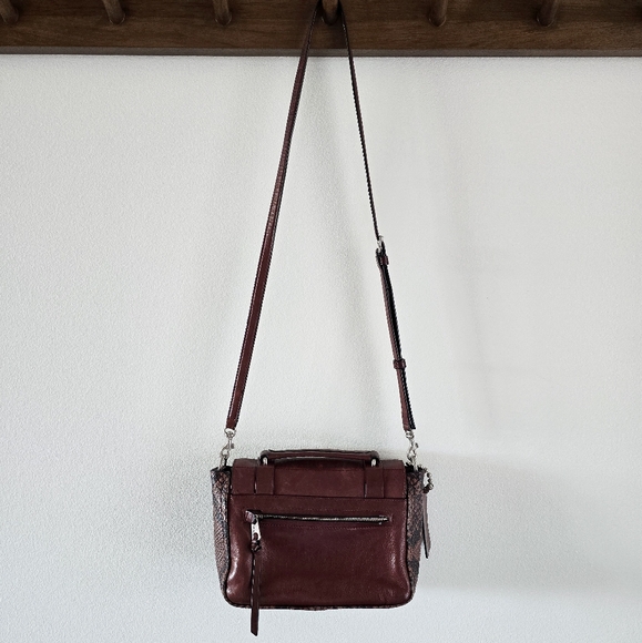 Coach Bleecker Mini Brooklyn Messenger Bag, Burgundy Python - Picture 5 of 15